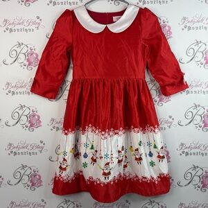 Sunny Fashion dress Christmas Santa Claus ornaments bows ribbons Red Dress